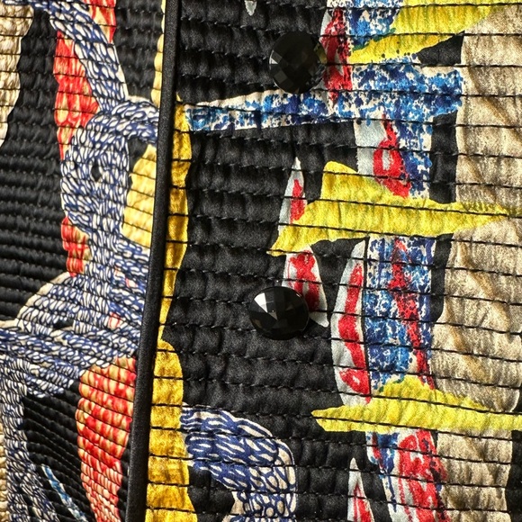 AURORA RUFFOLO CHRISTIAN RUPERTO Women’s Small Multi Quilted Jacket Abstract Art - Picture 5 of 12